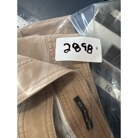 Talbots Khaki Wide-Leg Pants Side Button Details Size 16 - Picture 11 of 11